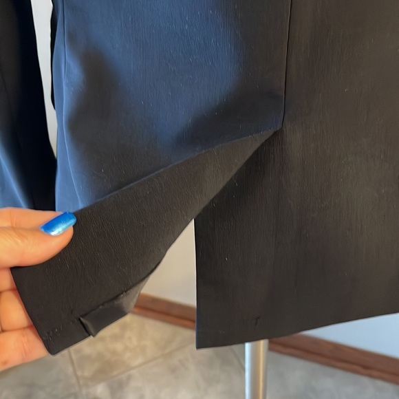 THEORY woman’s black blazer STRETCH WOOL Blend one button closure SMALL 10 (6-8) - Picture 7 of 16